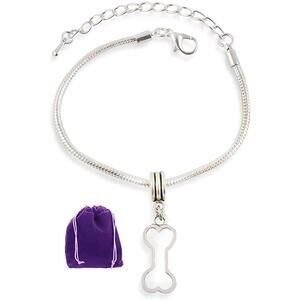 Dog Bone Outline Pet Doggie Charm Bracelet